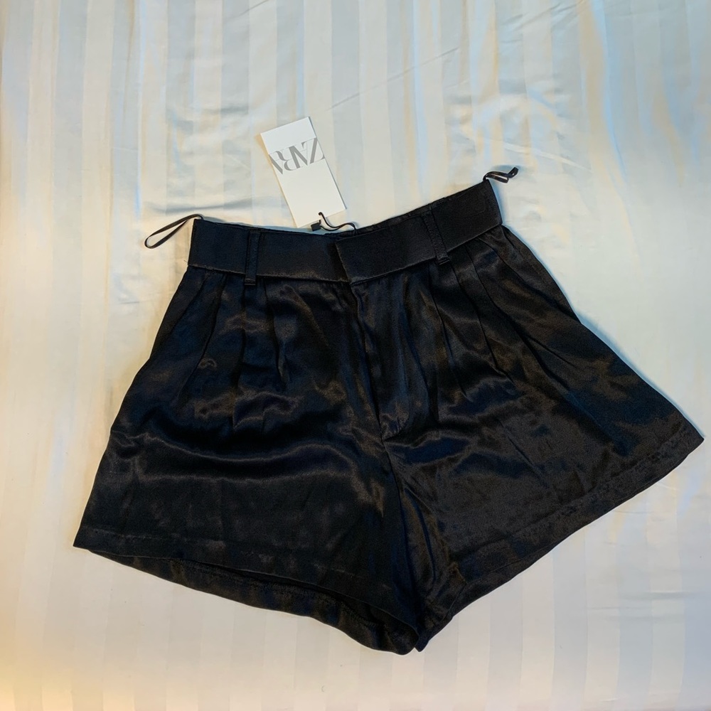 Zara Satin Bermuda Shorts NWT